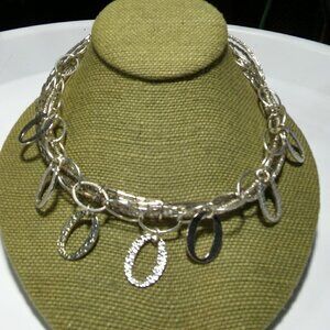 Women`s silver tone marked "chicos" beaded necklac